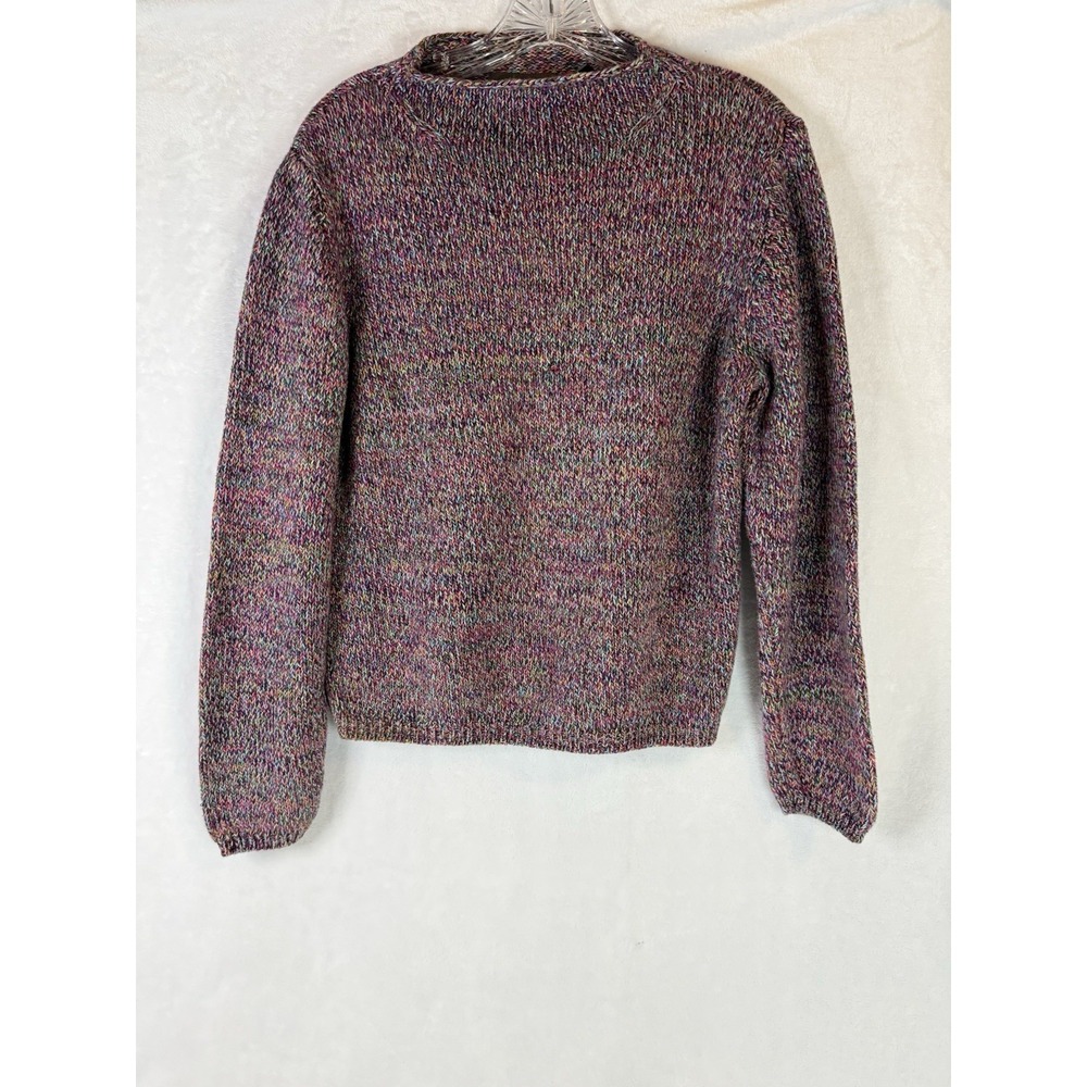 Liz Claiborne Confetti Knit Sweater Multicolor Crew Neck Cozy Women